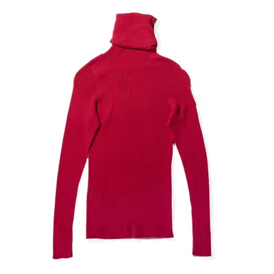 Ichi Women's Rib Turtleneck Pullover Knit In Red In Pink