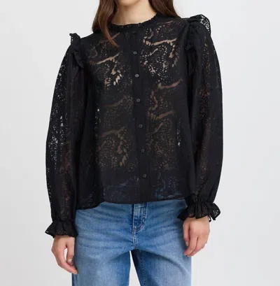 Ichi Yarrow Top In Black