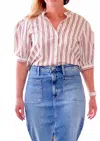 Ichi Zaria Striped Top In Cloud Dancer In Multi