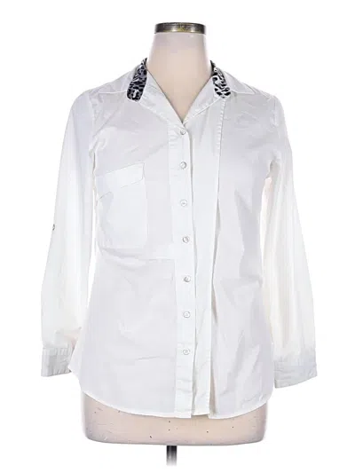 Pre-owned Icinoo 3/4 Sleeve Button Down Shirt In White