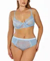 ICOLLECTION PLUS SIZE 2PC. LINGERIE SET PATTERNED WITH SOFT LACE
