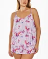 ICOLLECTION PLUS SIZE 2PC. SOFT FLORAL TANK AND SHORT PAJAMA SET