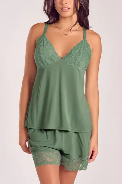 Icollection Sage Modal Chemise And Short Set In Green