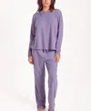Icollection Women's Baby Waffle Stretch Knit Long-sleeve Pajama Set In Purple