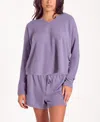 Icollection Women's Baby Waffle Stretch Knit Short Sleeve Pajama Set In Purple