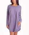 Icollection Women's Baby Waffle Stretch-knit Sleep Shirt In Purple