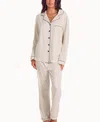 Icollection Women's Brushed Micro Stretch Knit Long-sleeve Pajama Set In White