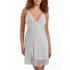 Icollection Cecily Elegant Plus Size White Lace And Mesh Chemise In White