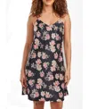 Icollection Cyrus Plus Size Ultra Soft Floral Satin Chemise In Bias Cut Silhouette In Multi-black