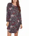 Icollection Women's Short Sleeve Ultra Soft Floral Print Sleepshirt Nightgown In Black