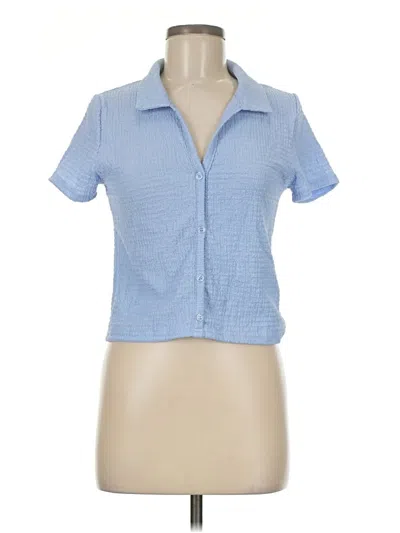 Pre-owned Icon Apparel Short Sleeve Blouse In Blue