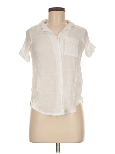 Pre-owned Icon Apparel Short Sleeve Blouse In White