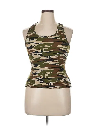 Pre-owned Icon Apparel Tank Top Green Halter Neckline Tops