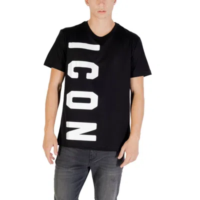 Icon Black And White Cotton T-shirt In Blue
