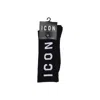 Icon Black Cotton Sock In Black