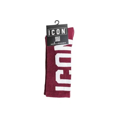 Icon Bordeaux Cotton Socks In Red