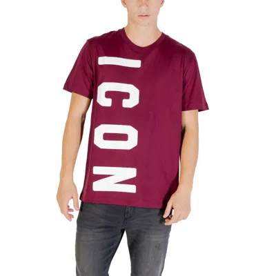 Icon Bordeaux Cotton T-shirt In Burgundy