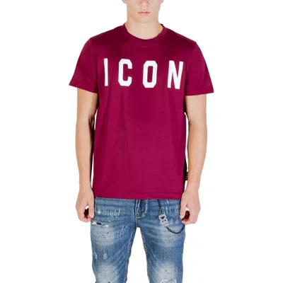 Icon Bordeaux Cotton T-shirt In Burgundy