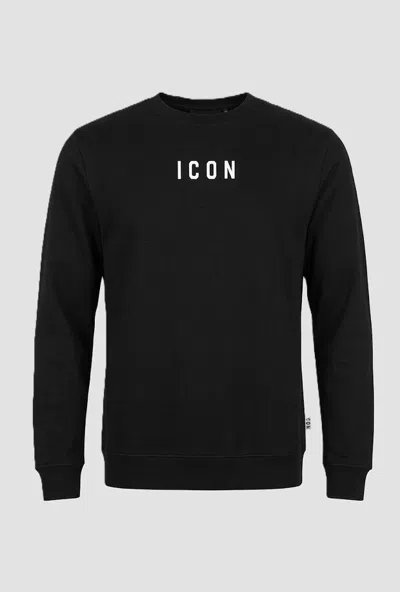 Icon Crew Neck Sweatshirt With Front/back Man Logo Black