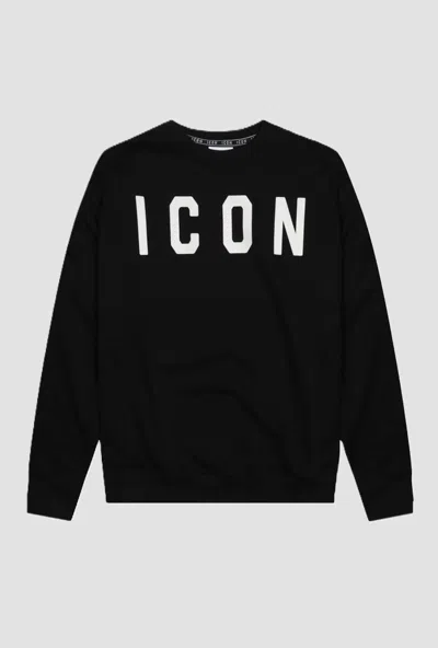 Icon Crewneck Knit With Black Man Logo