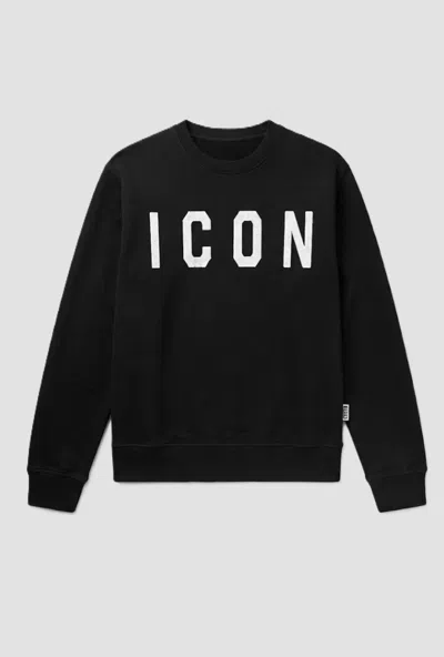 Icon Crewneck Sweatshirt With Black Man Logo