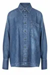 Icon Denim Rena Star-detail Shirt In Blue