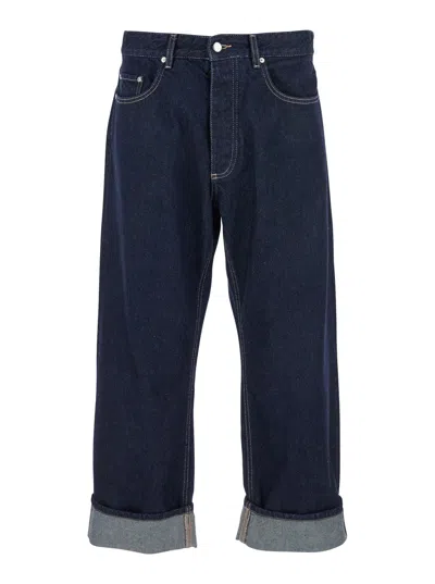 Icon Denim 5-pocket Jeans With Logo Patch, Regular Fit In Blu