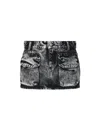 Icon Denim Aged-effect Miniskirt In Cotton Denim