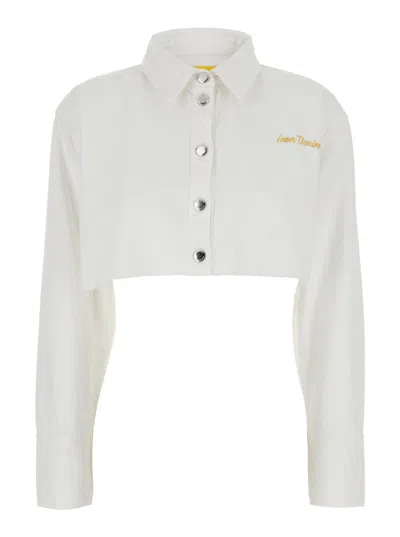Icon Denim Amber Cropped Shirt In White