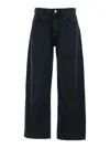 Icon Denim Debby Black Jeans With Wide Leg And Logo Patch On The Rear In Denim Woman In Black
