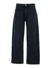 Icon Denim Debby Black Jeans With Wide Leg And Logo Patch On The Rear In Denim Woman In Blue