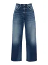 Icon Denim Poppy Blue Jeans With Medium Rise And Logo Patch On The Rear In Denim Woman In Blue