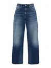 Icon Denim Poppy Blue Jeans With Medium Rise And Logo Patch On The Rear In Denim Woman In Blu
