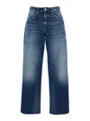 Icon Denim Poppy Blue Jeans With Medium Rise And Logo Patch On The Rear In Denim Woman