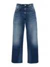 Icon Denim Poppy Blue Jeans With Medium Rise And Logo Patch On The Rear In Denim Woman