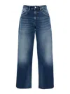 Icon Denim 'bea' Blue Jeans With Belt Loops And Logo Patch On The Rear In Denim Woman