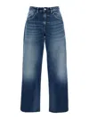 Icon Denim 'bea' Blue Jeans With Belt Loops And Logo Patch On The Rear In Multi