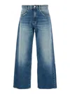 Icon Denim Bea Blue Jeans With Wide Leg And Logo Patch On The Rear In Denim Woman In Blue