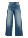 Icon Denim Bea Blue Jeans With Wide Leg And Logo Patch On The Rear In Denim Woman In Blue