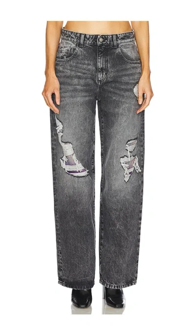 Icon Denim Bea Daddy Wide Leg Jeans In Black