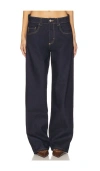 Icon Denim 'daddy Jean' Blue Jeans With Logo Detail On The Rear And Logo Patch On The Rear In Rinse