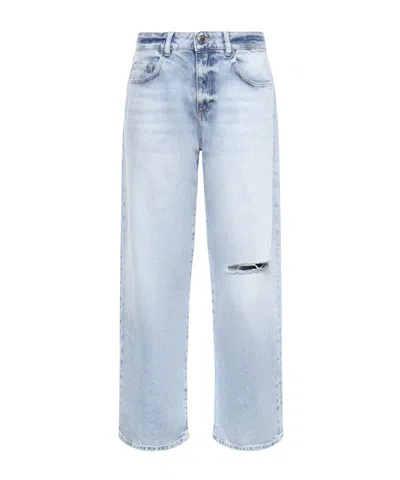 Icon Denim Bea Distressed Wide-leg Jeans In Blue