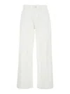Icon Denim Poppy White Jeans With Medium Rise And Logo Patch On The Rear In Denim Woman In White