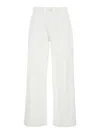 Icon Denim Poppy White Jeans With Medium Rise And Logo Patch On The Rear In Denim Woman In White