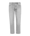 Icon Denim Grey Pants With Belt Loops And Rear Logo Patch