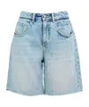 Icon Denim Grey Jeans With Wide Leg And Logo Patch On The Rear In Denim Woamn