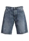 Icon Denim Denim Shorts With Belt Loops In Blu Denim