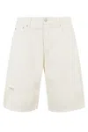 Icon Denim Denim Shorts With Belt Loops In White