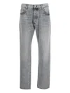 Icon Denim Grey Pants With Belt Loops And Rear Logo Patch In Denim Man In Grau
