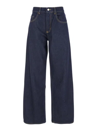 ICON DENIM 'DADDY JEAN' BLUE JEANS WITH LOGO DETAIL ON THE REAR AND LOGO PATCH ON THE REAR